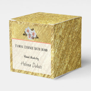 Produto Dourado e Floral de Bomba   Caixa do prese