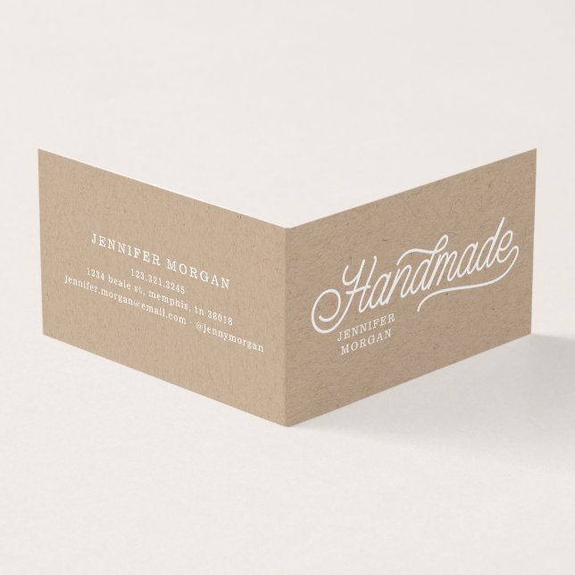 Produtos feitos à mão Cartão de visita Kraft dobra (Exterior)