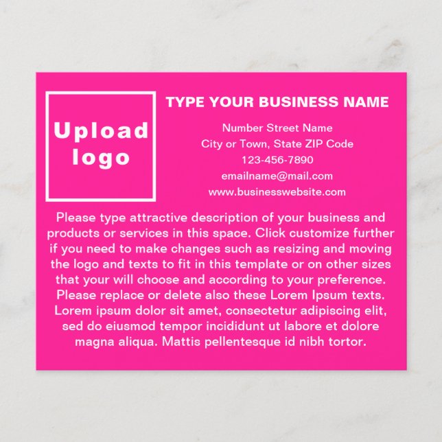 Produtos ou serviços comerciais no folheto rosa (Frente)