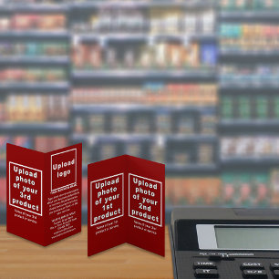 Produtos para empresas em placa vermelha pequena