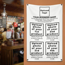 Produtos para empresas na faixa de retratos branco