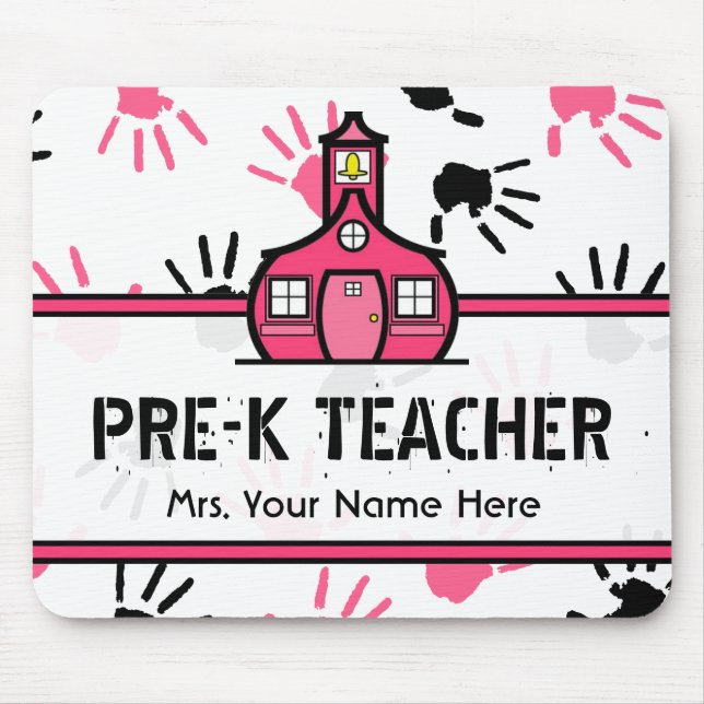Professor cor-de-rosa & preto Mousepad de (Frente)