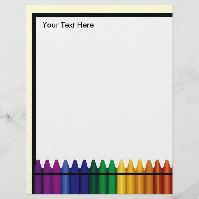 Professor Crayon Design Letterhead Stationery (Frente)