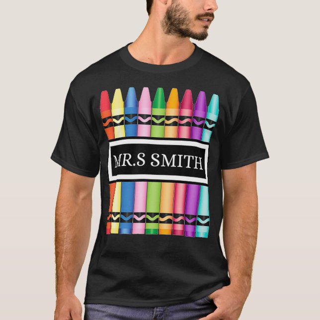 Professor De Crayon De Volta À Camisa De Escola (Frente)