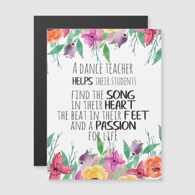 Professor de dança decora presente de apreciação p (Frente/Verso)