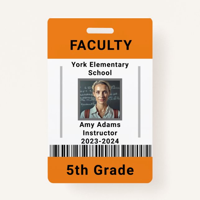 Professor de Escolas Modelo de ID do Crachá com có (Frente)