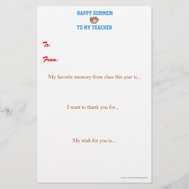 Professor de fim de ano, obrigado nota (Frente)