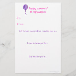 Professor de fim de ano, obrigado nota