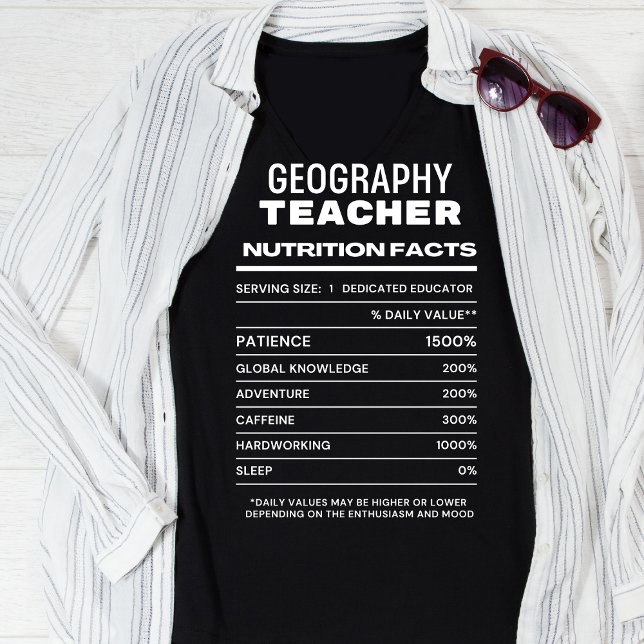 Professor de Geografia Nutrição Fala T-Shirt Engra (Criador carregado)