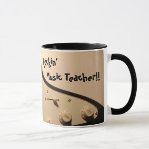 Professor de música de Rockin!! Caneca da guitarr