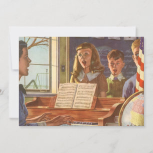 Professor de Música Vintage Ensinando Estudantes a