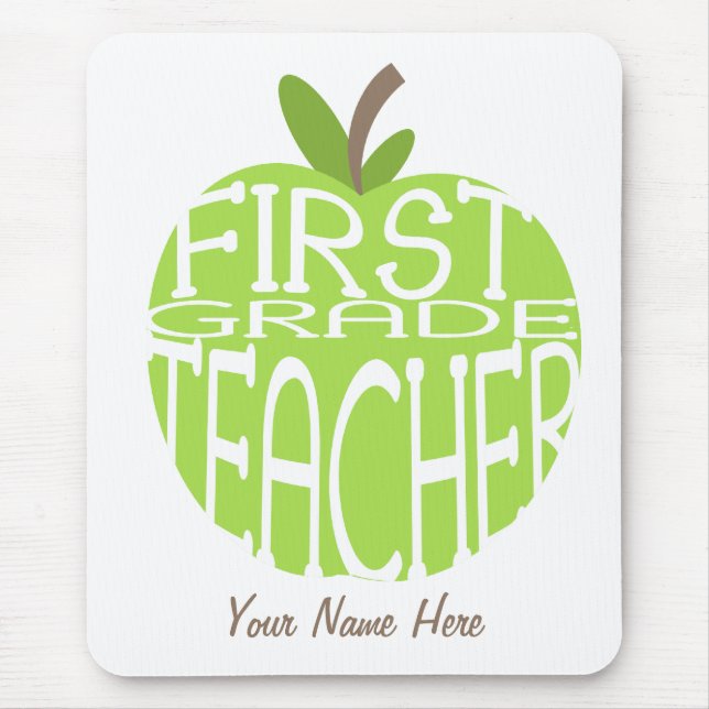 Professor de primeiro grau Mousepad - Apple verde (Frente)