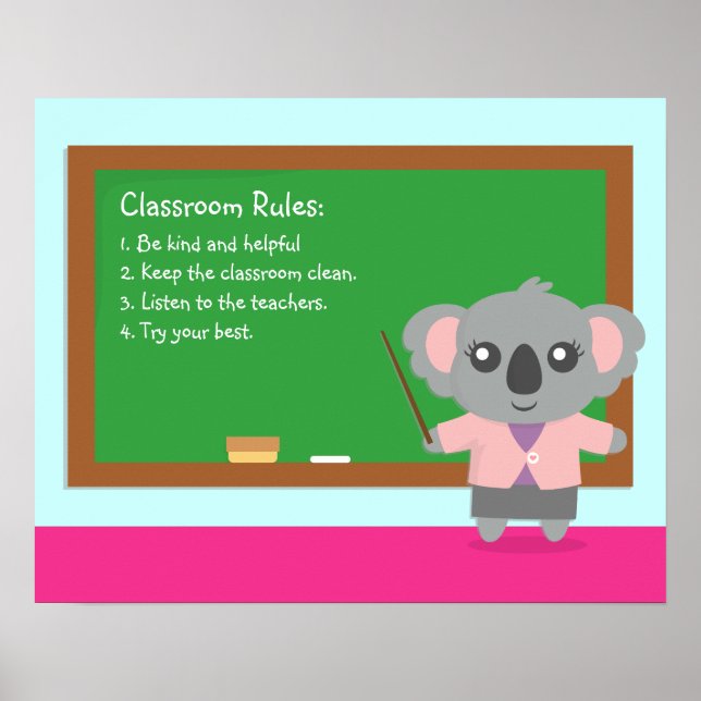 Professor de Sala de Aula Cute Koala Bear Poster (Frente)
