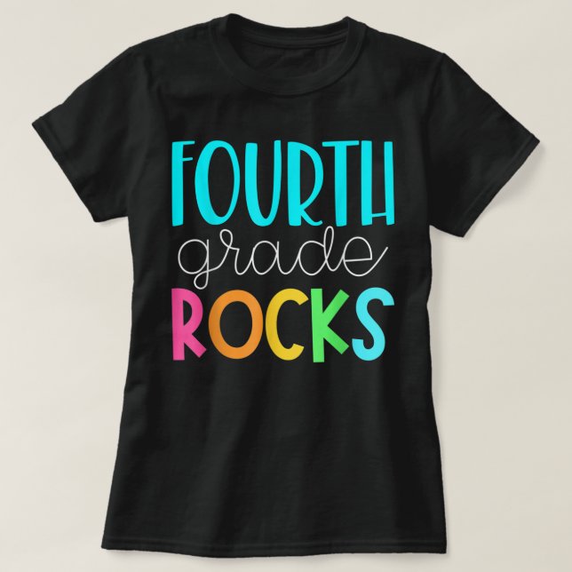Professor do 4º ano - T-Shirt rocha o 4º ano (Frente do Design)