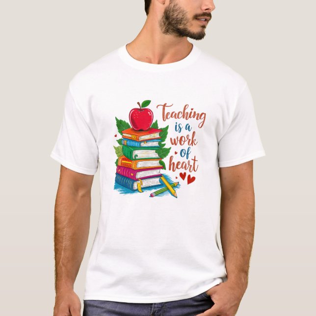 Professor é uma obra de coração, camiseta do Dia d (Frente)