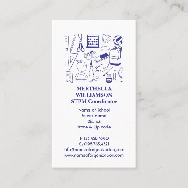 PROFESSOR | Equipamento STEM | Cartão de visita de (Frente)