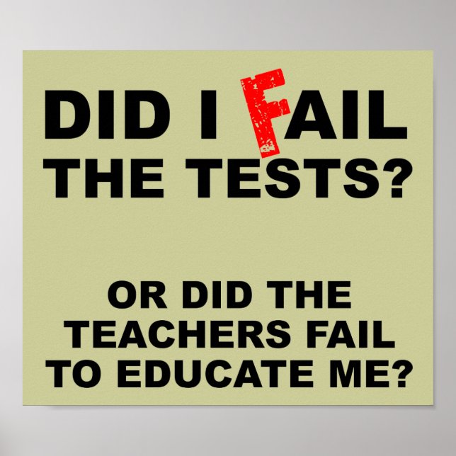 Professor falha - Sinal engraçado Poster (Frente)