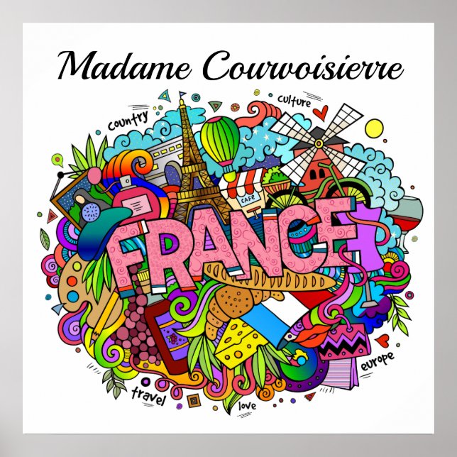 Professor francês ou Poster de arte francês (Frente)