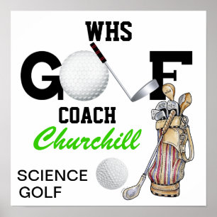 Professor Golf Coach Sinal - Poster da porta - SR
