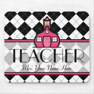 Professor Mousepad - Argyle preto e branco
