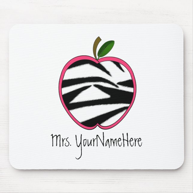 Professor Mousepad - impressão Apple da zebra (Frente)
