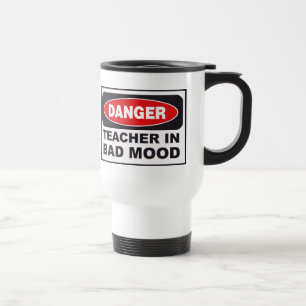 Professor na caneca de viagem má do humor