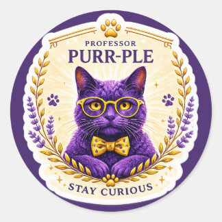 Professor Purr-Ple™ – Adesivo Fique Curioso