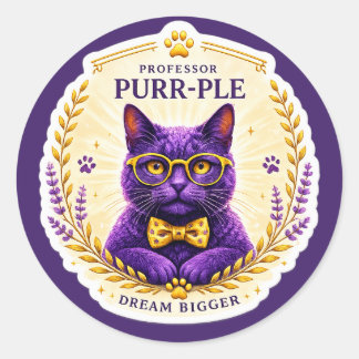 Professor Purr-Ple™ – Sonhe Maior Adesivo