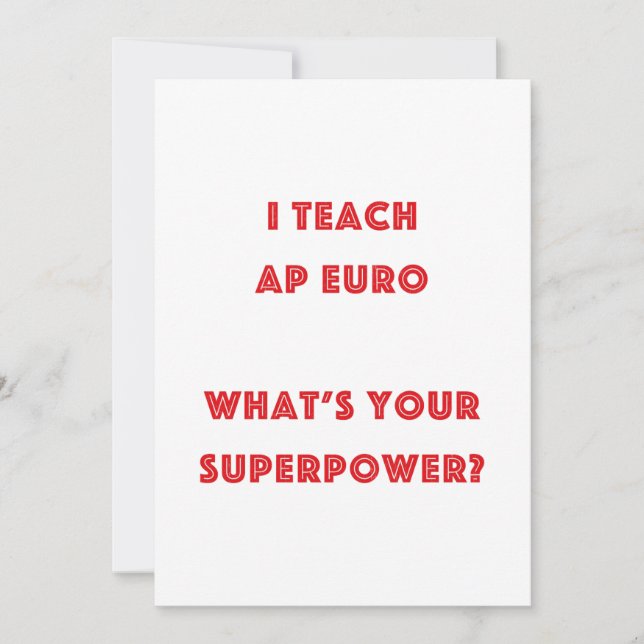 Professor Superpoder de História AP Euro (Frente)