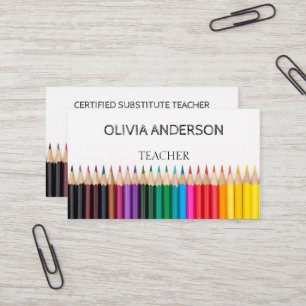 Professora   Cartões de visitas brancas do tutor