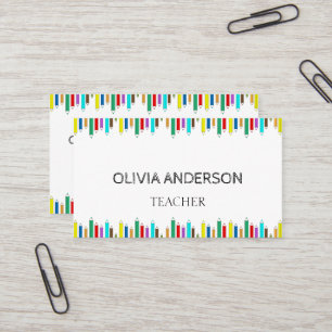 Professora   Cartões de visitas brancas do tutor