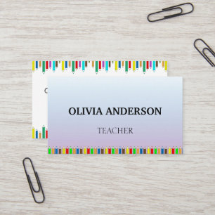 Professora Cartões de visitas brancas do tutor