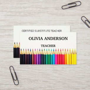 Professora Cartões de visitas brancas do tutor