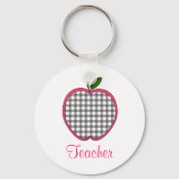 Professora Chaveiro - Cinza de carvão Gingham