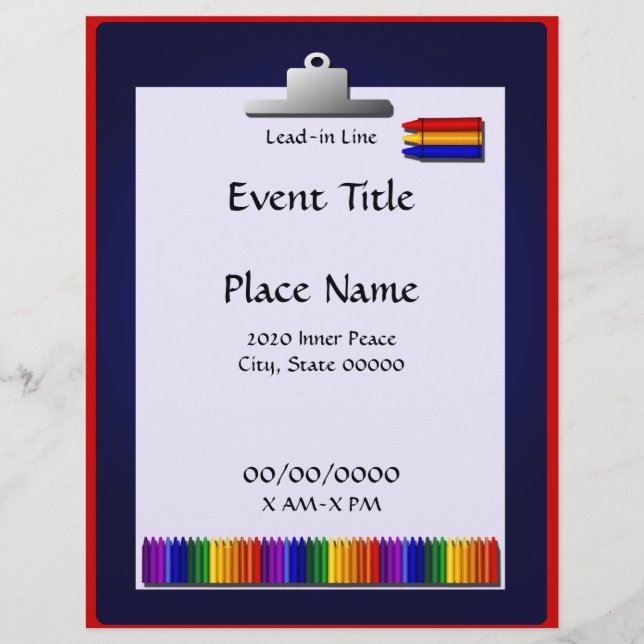 Professora da escola Panfleto de Design de eventos (Frente)