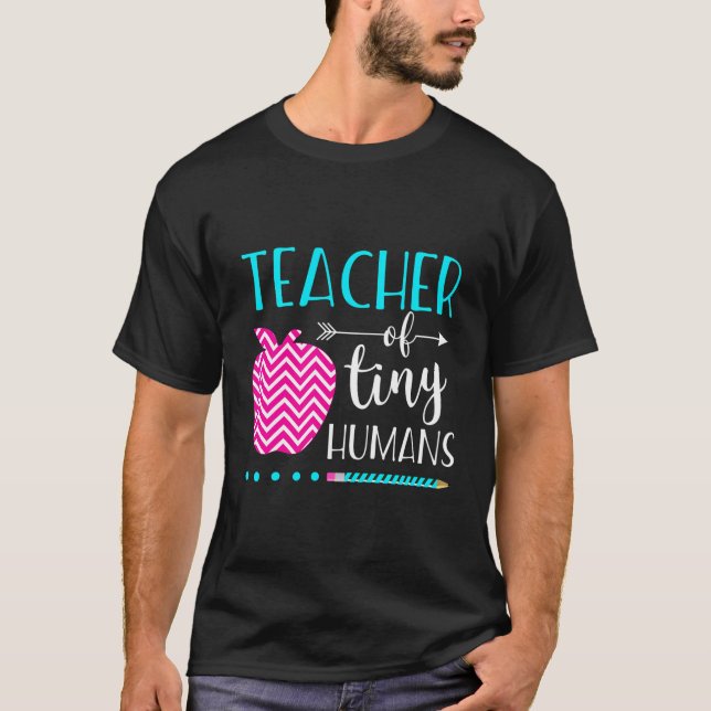Professora Da Pré-Escola De Camisas De Leve Longa  (Frente)