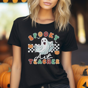 Professora de Arte Spooky Halloween Retro T-shirt