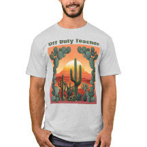 Professora de folga T-shirt Desert Sunrise Cactos