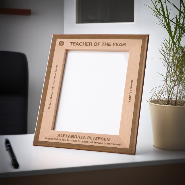 Professora do ano de reconhecimento de Prêmios de  (Teacher of the Year Recognition Awards Wooden Etched Frames wonderful for those deserve. )