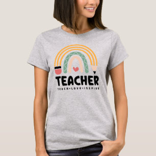 Professora Ensinando Amor Inspira T-Shirt