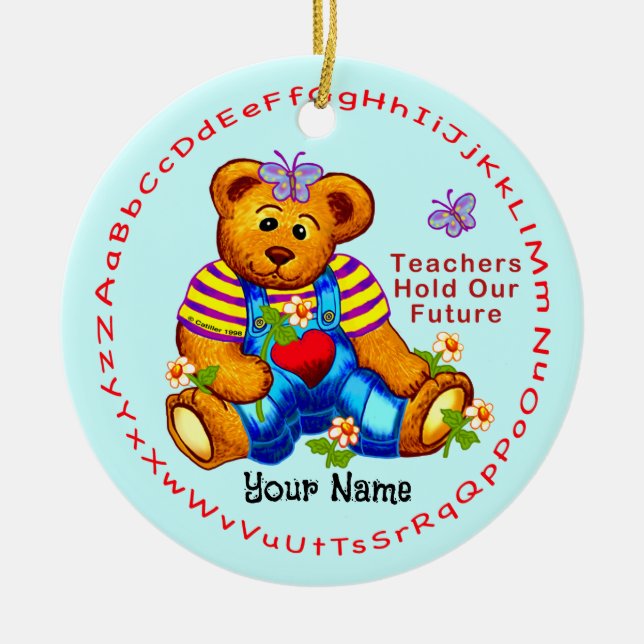 Professora Segura Futura Ornamento Cerâmico (Frente)
