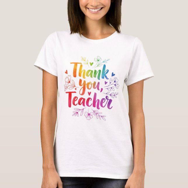 Professora T-Shirt - Obrigado, Professor! (Frente)