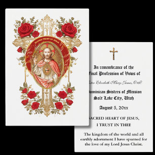 PROFISSÃO CATÓLICA NUN DE VOWS HOLY CARD