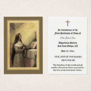 PROFISSÃO CATÓLICA NUN DE VOWS HOLY CARD