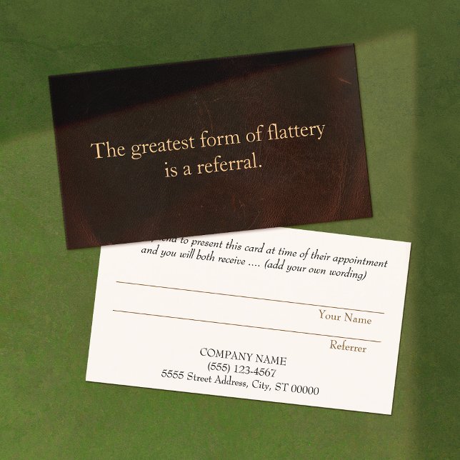 Profissional de Cartão de Referência de Couro Empr (Criador carregado)