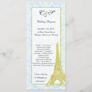 Programa 25 Casamento em Paris Blue Damask Programs