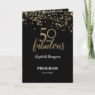 Programa 50 e fabulosa confete de ouro negro de aniversário