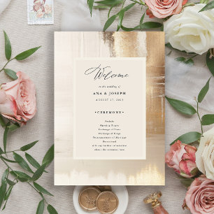 Programa Abstrato ouro Casamento Elegante