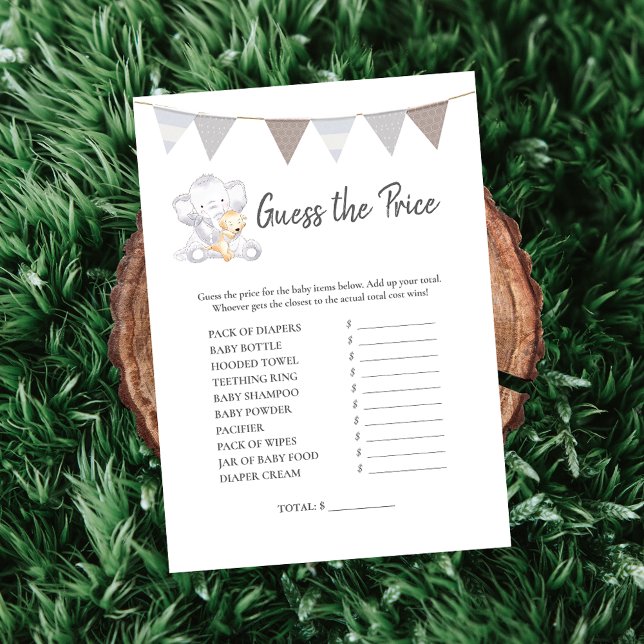 Programa Adivinhe O Jogo De Preço Moderno Do Bebê Elefante (Criador carregado)