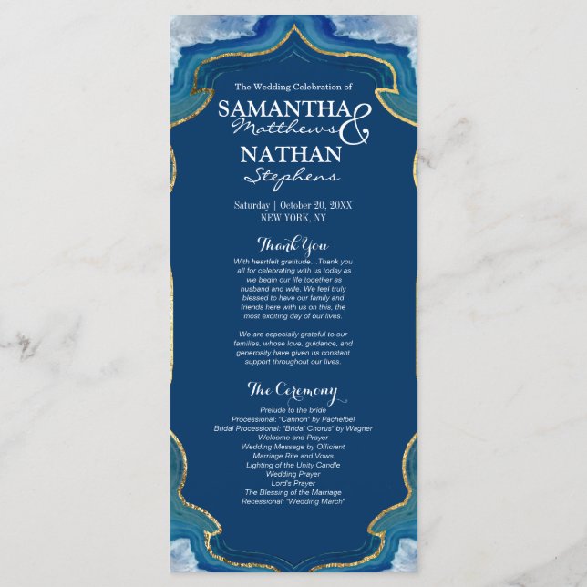 Programa Agate Elegant Bonito Blue Teal Geode (Frente)